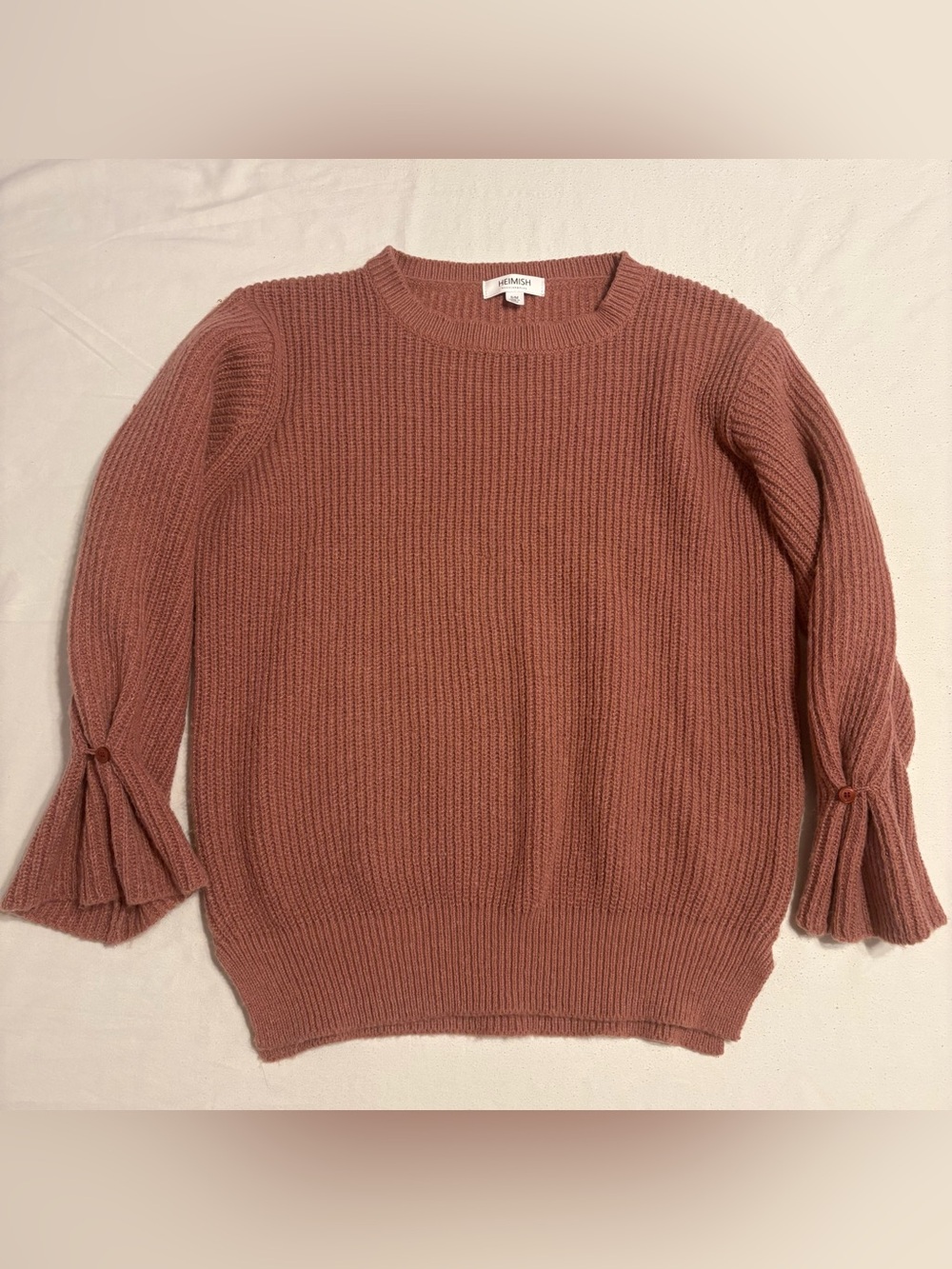 Pink Heimish Ribbed Knit Sweater